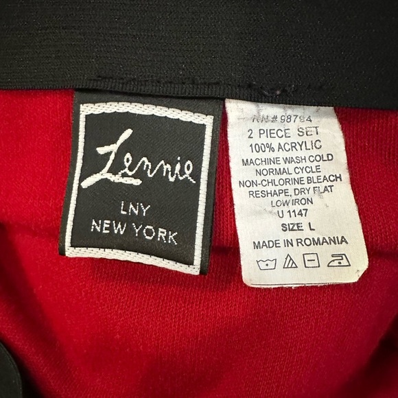 Vintage Lemmie New York Red Wrap Pencil Tie Skirt  SZ L - Picture 4 of 5